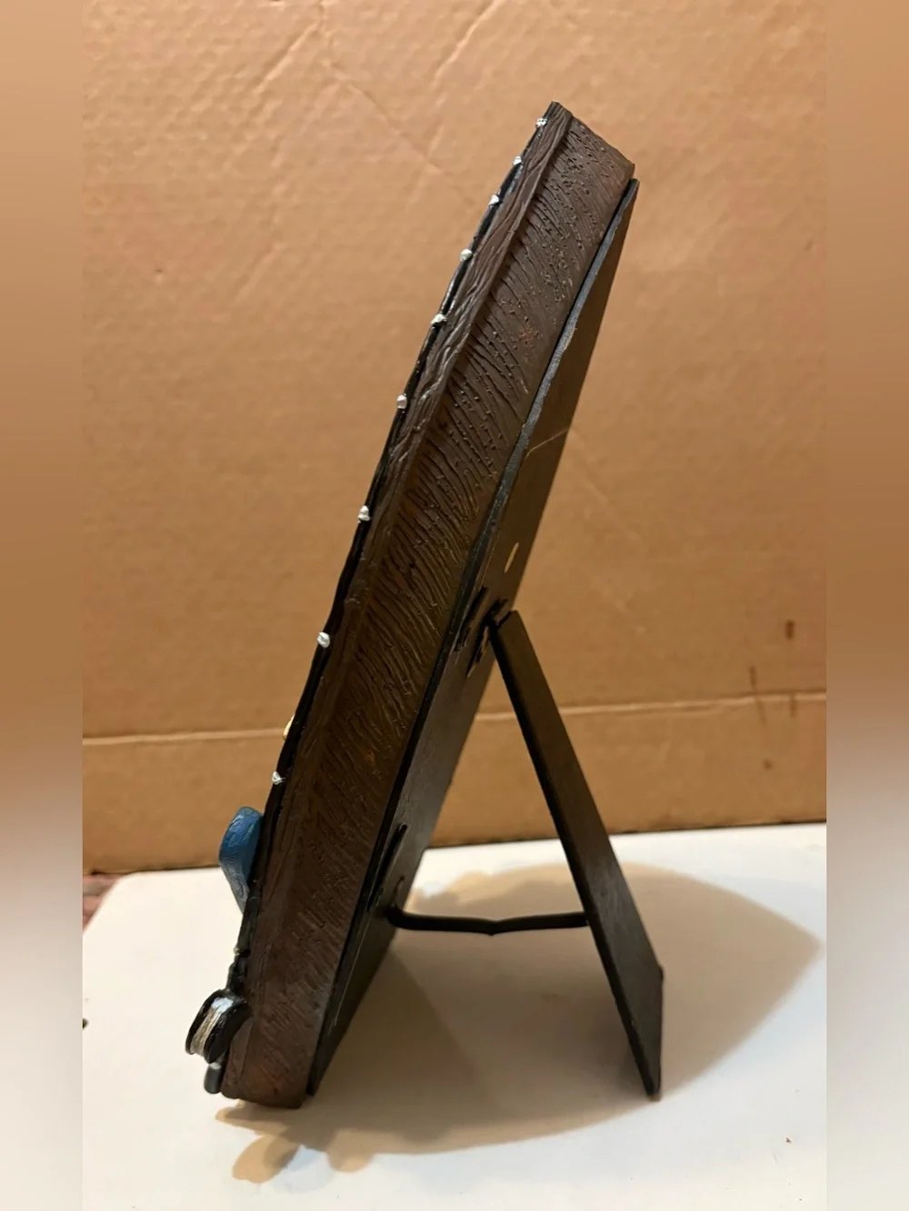 Rowboat Shape Photo Frame 3D Blue Green Brown A-Frame Vintage Look Fisherman